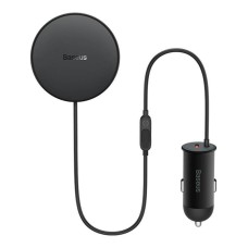 Автомобільний тримач із бездротовою зарядкою Baseus CW01 Magnetic Wireless Charging 15W (+АЗУ Type-c 25W) Black SUCX040101