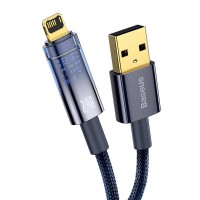 USB кабель Baseus Explorer Series Auto Power-Off USB to Lightning 2.4A 1m Blue CATS000403