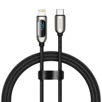 PD Кабель Baseus Display Fast Charging Data Cable Type-C to Lightning 20W 2m Black CATLSK-A01