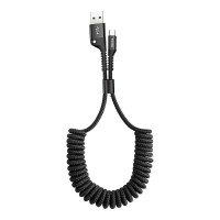 Кабель Baseus Fish Eye Spring Data USB to Type-C 2A 1m Black CATSR-01
