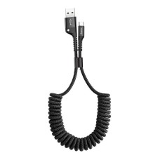 Кабель Baseus Fish Eye Spring Data USB to Type-C 2A 1m Black CATSR-01