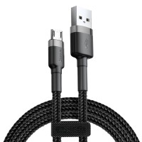USB кабель Baseus Cafule for Micro 2.4A / 0.5m Gray-Black CAMKLF-AG1