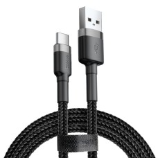 Кабель Baseus Cafule USB to Type-C 60W 3A 1m Black-grey CATKLF-BG1