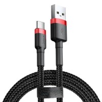Кабель Baseus Cafule USB to Type-C 2A 2m Black-red CATKLF-C91