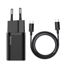 Мережевий зарядний пристрій Baseus Super Si Quick Charger Cable Type-C to Type-C 25W Black TZCCSUP-L01