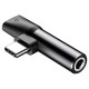 Аудіоадаптер перехідник BASEUS L41 Type-C Male to Type-C/AUX(3,5) Female Black CATL41-01 Чорний