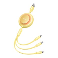 Кабель USB PD Baseus Bright Mirror 2 Series 3-in-1 USB to M+L+C 3.5A 1.1m Yellow CAMJ010011
