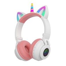 Бездротові Bluetooth навушники LED CH UNICORN STN-27 White