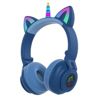 Бездротові Bluetooth навушники LED CH UNICORN STN-27 Blue