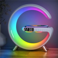 Бездротова зарядка стенд Колонка LED 6N9 RGB WIRELESS FAST CHARGE 15W White