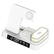 Бездротова зарядка стенд годинник і нічник A37 4 in 1 Fast 30W White