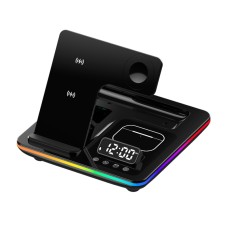 Бездротова зарядка стенд A93 5 IN 1 NEW AUTOMATIC (iPhone, iWatch, AirPods) 25W Black