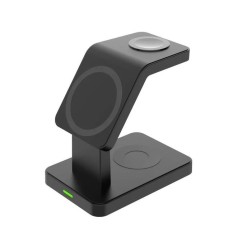 Бездротова зарядка стенд AY31 3 in 1 Fast 15W MagSafe Black