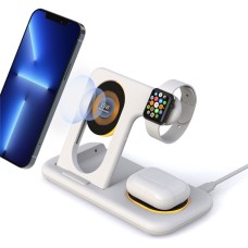 Бездротова зарядка 4 IN1 Y36 (iPhone, iWatch, AirPods,Night light) 15W FAST White