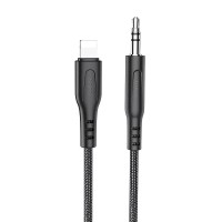 Кабель (подовжувач) AUX Hoco UPA18 Jack 3.5mm - Lightning 1m Black