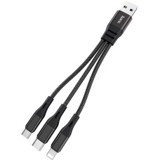 Кабель Hoco X47 Cable 3 in 1 Type-C / Lightning / Micro-USB 2A 0.25m Black