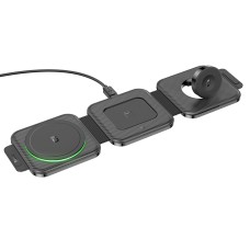 Бездротовий зарядний пристрій Hoco CQ4 Magnetic Wireless Charger 3 in 1 Black