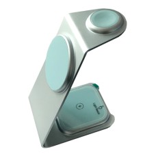 Бездротова зарядка стенд 3 in 1 M01 MagSafe Ultra-Thin (iPhone, iWatch, AirPods) 15W Sierra Blue
