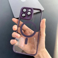 Чохол Color Clear Case Protective camera with MagSafe iPhone 13 Deep Purple