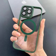 Чохол Color Clear Case Protective camera with MagSafe iPhone 13 Green