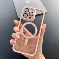 Чохол Color Clear Case Protective camera with MagSafe iPhone 13 Pink