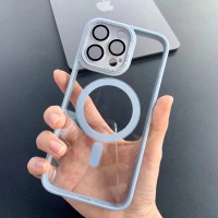 Чохол Color Clear Case Protective camera with MagSafe iPhone 12 Pro Max Sierra Blue