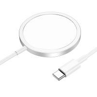 Бездротовий зарядний пристрій Hoco CW47 Magnetic Wireless Charger 15W магнітний silver