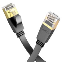 Інтернет кабель (Патч-корд) HOCO US07 General pure copper flat network cable 1Gbps 20m Black