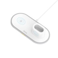 Бездротовий зарядний пристрій HOCO CW21 Wisdom 3-in-1 for iPhone / iWatch / AirPods 2A White