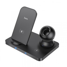 Бездротовий зарядний пристрій HOCO CW33 Ultra-Charge 3-in-1 vertical ws fast charge 15W / 7.5W / 3W Black