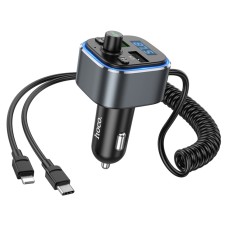 FM - трансмітер HOCO E74 Energy 2in1 QC3.0 BT5.0 Gray