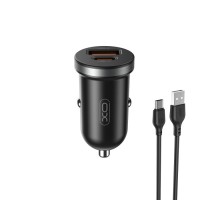 Автомобільний зарядний пристрій XO CC56 + Type-C 3A 30W Black