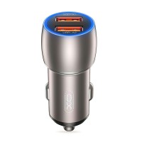 Автомобільний зарядний пристрій XO CC52 2USB QC3.0 36W Grey