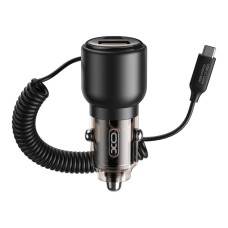 Автомобільний зарядний пристрій XO CC59 car charging built Type-C cable 110W Black