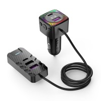 FM - трансмітер XO BCC13 Bluetooth MP3 expansion rear row plug 5V 3.1A Black