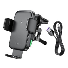 Автомобільний тримач Hoco HW10 Jenny three-axis linkage wireless fast charging car holder (air outlet) Black