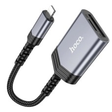 Кардрідер HOCO UA25 2в1 card reader Lightning Grey