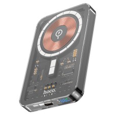 Повербанк портативний акумулятор Power bank Hoco Q14 MagSafe Ice Crystal magnetic PD 20W 5000 mAh Black