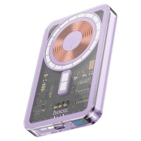 Повербанк портативний акумулятор Power Bank Hoco Q14 MagSafe Ice Crystal magnetic PD 20W 5000 mAh Purple