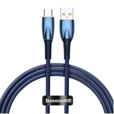 Кабель Baseus Glimmer Series Fast Charging Data Cable USB to Type-C 100W 5A 2m Blue CADH000503