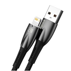 USB кабель Baseus Glimmer Series Fast Charging Data Cable USB to iP Ligtning 2.4A 1m Black CADH000201