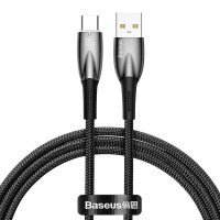 Кабель Baseus Glimmer Series Fast Charging Data Cable USB to Type-C 100W 6A 1m Black CADH000401