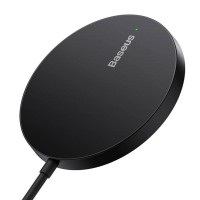 Бездротовий зарядний пристрій Baseus Simple Mini3 Magnetic Wireless Charger 15W Black CCJJ040001
