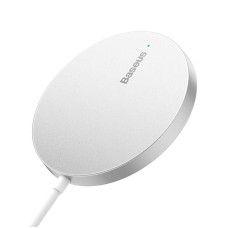 Бездротовий зарядний пристрій Baseus Simple Mini3 Magnetic Wireless Charger 15W Silver CCJJ040012