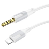 Аудіокабель AUX-кабель аудіоадаптер Borofone BL19 Lightning to 3.5mm White
