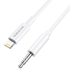 Аудіокабель AUX-кабель аудіоадаптер Borofone BL9 Lightning to 3.5mm White