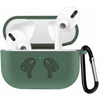Чохол Airpods Pro 2 силіконовий LOGO 2в1(+ карабін) тех.пак Pine green