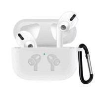 Чохол Airpods Pro 2 силіконовий LOGO 2в1(+ карабін) тех.пак White