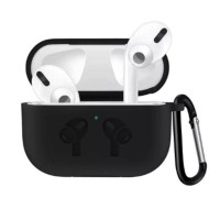 Чохол Airpods Pro 2 силіконовий LOGO 2в1(+ карабін) тех.пак Black