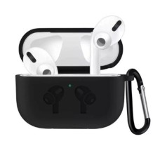 Чохол Airpods Pro 2 силіконовий LOGO 2в1(+ карабін) тех.пак Black